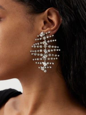 Saint Laurent Fish Bone Statement Earrings in 